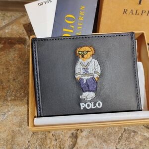 Polo by Ralph Lauren Black Wallet with Bear Embroidery